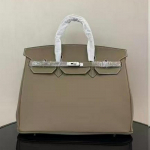ML2024 Naujas vir&scaron;utinio sluoksnio karvės odos 40 cm platininis krep&scaron;ys didelis krep&scaron;ys rankinė Natūralios odos moteri&scaron;kas krep&scaron;ys 40x20x31cm chaki/sidabras