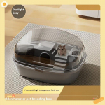 Lengvai valomas žiurkėno namelis Uždaras skaidrus narvas Didelė ne&scaron;iojama vila Pilnas komplektas Gyvūnėlio reikmenys nyk&scaron;tukiniam žiurkėnui pilka