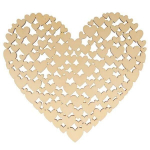 D&eacute;coration en bois - ARTEMIO - Coeurs en forme de coeur &agrave; d&eacute;corer - Blanc