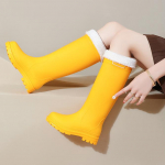 Stori Lietaus Batai Moteri&scaron;ki Lietaus Batai Suaugusiems Madingi Lauko Drabužiai Vandeniui Atsparūs Neslystantys Atsparūs Dėvėjimuisi Ilgi Batai 41-42 geltona/balta