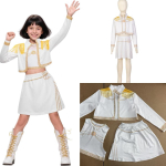 Korėjiečių POP dainininkų grupės KPOP komandos Cosplay kostiumas vaikams, mergaitėms, karnavalo vakarėliui, Helovinui, Kalėdoms, persirengimo apranga 150cm balta