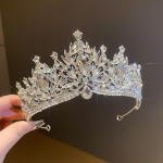 Eleganti&scaron;ka deimantinė princesės tiara galvos juosta - Žėrinti nuotakos karūna, vestuvių aksesuaras moterims