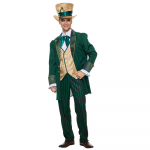Vyri&scaron;kas Alisos stebuklų &scaron;alyje Skrybėlininko kostiumas Helovinas Deluxe Vyri&scaron;kas Cosplay M žalia