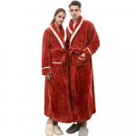 Unisex žiemos pailgintas Coralline pliu&scaron;inis skara chalatas ilgomis rankovėmis chalatas XXXL tamsiai mėlyna spalva
