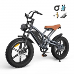 JANSNO V&eacute;lo &eacute;lectrique X50 750W LG Batterie 48V14Ah, E-BIKE Tout Terrain de 20 avec Pneu 4.0 Fat, Shimano 7 Vitesse, Tout-Suspendu ruda