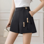 Laisvi balti kostiuminiai &scaron;ortai auk&scaron;tu juosmeniu ir vidiniu pamu&scaron;alu moterims XL balta