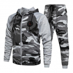 2 dalių rinkiniai Sportinis kostiumas Vyri&scaron;kas megztinis su gobtuvu + kelnės Megztinis Hoodie Sportinis kostiumas Vyri&scaron;kas kamufliažinis bėgikas Žiemos komplektai Drabužiai XXL