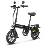 SAMEBIKE YINYU14 Sulankstomas elektrinis dviratis suaugusiems 350W variklis 36V7.8AH baterija 14 colių ratai Visureigis elektrinis dviratis Ne&scaron;iojamas sulankstomas elektrinis dviratis kelionėms į darbą juoda