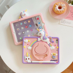 Funda Vaikams dėklas iPad 7-osios 8-osios 9-osios 10-osios kartos dėklas silikoninis Besisukantis stovas dėklas iPad 9.7 10.2 10.5 10.9 Pro11 Air11 mini 6 7 iPad 5th 6th Gen(9.7