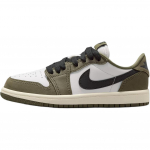 Jordan Pre-school Air Jordan 1 Low Og Medium Olive Black Summit White Sail Hq6996-200 29.5