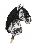 Hobby Horse Didelis Premium Arkliukas ant pagaliuko - Tarakonas juodai baltas su juoda karvute A3