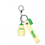 Oficialus Binggrae bananų skonio pienas &bdquo;Dan-ji&ldquo; PVC raktų pakabukas (2 rinkinys) - Ikoni&scaron;kas K-maisto talismanas