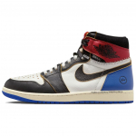 Jordan x Union X Fragment Design Air Jordan 1 Auk&scaron;takulniai Vintažiniai Krep&scaron;inio Batai Unisex Juodi Balti Mėlyni IO7847-002 36