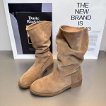 Moteri&scaron;ki ankle boots 2026 m. Rudens mada Suede Lauko Neslystantys Patogūs Trumpi batai Moteri&scaron;ki Laisvalaikio Žemu kulnu Batai Botas Mujer 35 chaki