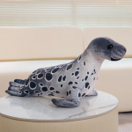 40/60cm Imitaciniai 3D Ruonių Pliu&scaron;iniai Žaislai Auk&scaron;tos Kokybės Kim&scaron;ti Mink&scaron;ti Gyvūnai Ruonio Pagalvė Kūdikio Miego Ramintojai Lėlės 60cm pilka spalva