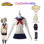 Helovino vaidmenų žaidimas Mano herojų akademija Cosplay kostiumas Anime Himiko Toga Himiko JK uniforma Megztinis Kailis Perukas Kostiumai XL gray