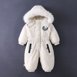 Žiemos vaikų drabužių rinkinys Thicken Baby Boys Jumpsuit Plus Velvet kūdikių slidinėjimo kostiumas &Scaron;iltas berniukų kombinezonas Body 1-4 metų mergaitei 100 balta