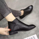 Chelsea Boots Pavasariniai batai Moteri&scaron;ki plok&scaron;čiadugniai Anglijos retro batai PU odiniai smailūs batai kulk&scaron;nies batai