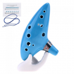 Alto 12 skylių Ocarina keramikos tonas C fleita dangaus mėlynas instrumentas su muzikine knyga ir kaklo dirželiu