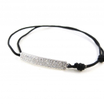 Les Tr&eacute;sors De Lily [I9902] - Bracelet Argent 'D&eacute;esse' blanc argent&eacute; (rhodi&eacute;) - 25x5 mm