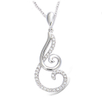 Les Tr&eacute;sors De Lily [N1563] - Pendentif Argent 'Sissi' blanc argent&eacute; (rhodi&eacute;) - 32x12 mm sidabras