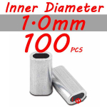 100 vnt Pack Premium Single Aliuminio movos, skirtos vienagijai medžiagai Rigging Trace Leader Crimps 1,0 mm 1,2 mm 1,5 mm 1.0mm