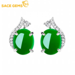 SACE GEMS Klasikiniai vario lydinio žalio cirkonio auskarai moterims Vestuvių dovanos žalia