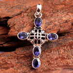 Reiki pakabukas, karneolis, mėlynas topazas, natūralus brangakmenis, sidabrinis pakabukas, kryžminis pakabukas, dovanos jai