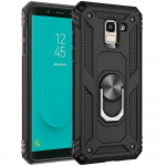 Skirtas &bdquo;Samsung Galaxy J6 A6 2018 J600F / J6 J4 Plus J610F Prime Case&ldquo; dviejų sluoksnių karinių &scaron;arvų dėklas, magnetinis žiedinis stovas, kietas dangtelis For Galaxy A6 2018