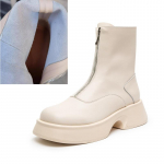 Moteri&scaron;ki Chelsea batai Natūralios odos madingi kailiniai, tinkantys pavasariui, rudeniui ir žiemai Batai Moteri&scaron;ki priekiniai užtrauktukai Britų stiliaus moteri&scaron;ki trumpi batai 42