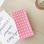 20 cm pie&scaron;tuko dėklas Push Bubble Toy Pop Its Autism Squishy Stresas Ma&scaron;ini Žaislai Mokomasis Pie&scaron;tuko Dėklas Antistresiniai Žaislai Dovanos 18.5*9.5*4cm rožinė