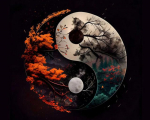 Ying Yang deimantų tapyba Tai Chi vy&scaron;nių žiedų peizažai 5D deimantų siuvinėjimas Viso gręžimo kryžminio dygsnio rinkiniai Gyvūnų medis Full Round 50x70CM