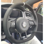 WCaRFun Customize Black Suede automobilio vairo dangtelis, skirtas Volkswagen VW Golf R MK7 Golf 7 GTI VW Polo GTI Scirocco 2015 m. Style 19