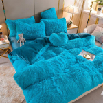 Audinės aksominis keturių dalių rinkinys Princesės stiliaus pastorintas triu&scaron;io pliu&scaron;inis keturių dalių rinkinys Rudens ir žiemos trijų dalių rinkinys 1.8m bed sheet model-4PCS