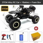 Nauja 1:12/1:16 4WD RC automobilių LED žibintai Monster Truck 2.4G radijo nuotolinio valdymo automobiliai Buggy visureigių valdymo sunkvežimiai berniukų žaislai vaikams 37cm juoda