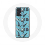 Coque pour Samsung Galaxy A13 4G / A13 4G Lite Papillons Fond Bleu