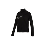 Nike &bdquo;Dri-Fit&ldquo; dvigubas &bdquo;Swoosh&ldquo; su pusiau užtrauktuku greitai džiūstantis &scaron;viesą atspindintis ilgomis rankovėmis sportinis vir&scaron;us, juodas DD6842-010 L