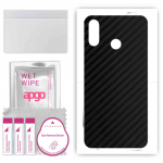 apgo Protective Skin Sticker for the back compatible with ZTE Blade V10, Wrap Film, Foil, Vinyl - Pattern Carbon Black