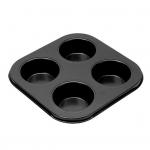 Muffin in Carbon Plien Nelipni keptuvė Sunki, Lengvai valoma 4/6 puodelio vaflių kepimo forma vakarėliams 4pcs juoda