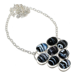 Natural Sulemani Hakik Gemstone 925 Sterling Silver Jewelry Necklace 18 v9e94