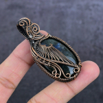 Natural Indian Moss Agate Gemstone Copper Wire Wrap Jewelry Pendant 2.56 a9b42