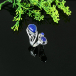 Natural Lapis Lazuli Gemstone Handmade 925 Sterling Silver Ring Size 6.5 a6r89