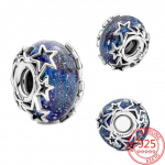 Originalūs 925 sterlingų sidabriniai rožiniai Murano stiklai, žali Murano karoliukai, žavūs, madingi 3 mm apyrankės madingi vakarėliui moteri&scaron;ki papuo&scaron;alai