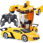 Radijo bangomis valdomas žaislas Transformers - Transformuojamas automobilis geltonas - 24 GHz - Vaikams nuo 6 metų geltonas RADIJO BANGOMIS VALDOMA TRANSPORTO PRIEMONĖ