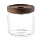 Daugkartinio naudojimo medinis dangtelis stiklinis maisto laikymo indas kavos pupelėms sutir&scaron;tintas virtuvinis indas apvalūs skaidrūs sandarūs indai cukrui