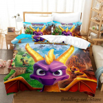 Naujas Spyro reignited trilogy patalynės komplektas Viengulis Dvivietis Pilnas Karalienės Karali&scaron;ko dydžio lovos komplektas Suaugusių Vaikų Miegamasis Antklodės užvalkalų rinkiniai Anime Gme AU Single 140x210cm