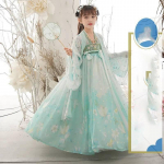 Retro Hanfu vaiki&scaron;ka mergaičių suknelė, imituojanti Tang dinastijos mergaičių suknele 150