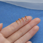 G23 Titano Cirkonio Apvalus Lūpos Žiedas Nosies Smeigtukas su Keturių Letenų Dizainu 6mm x 5mm