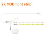 LED Akustinė plok&scaron;tė Dekoratyvinė COB &scaron;viesos juosta Palietimu pritemdoma Sieninė fono lempa Vitrinos lentyna Po spintelėmis Miegamojo naktinė lemputė 2pcs-2M