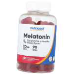 Melatoninas kramtomasis, Melatoninas 20 kramtomųjų tablečių, Nutricost 180 tabl. Bra&scaron;kių skonio (72647058) 180tab Strawberry